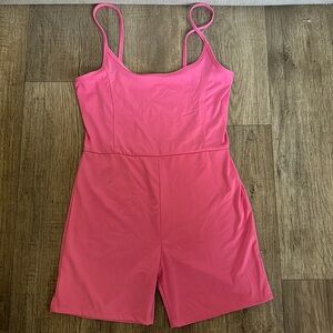 pink one piece romper